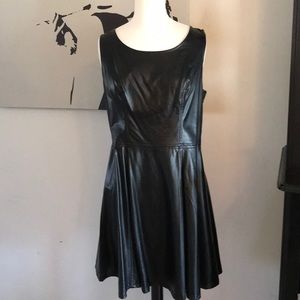 Faux Leather Skater Dress